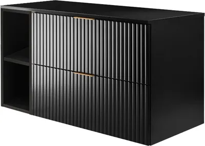 Obrázek produktu pro Koupelnová skříňka, černá + zlatá rukojeť, 100 x 57 x 46 cm