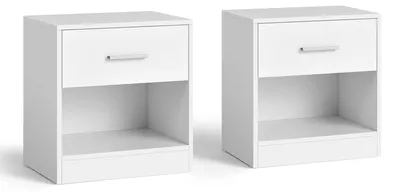 Produktbild von Nachttische - 2er-Set - Mit Schublade - Offenes Fach - Modernes Design - Schwarz