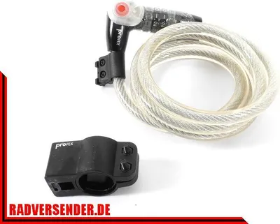 Produktbild von LED FAHRRAD SCHLOSS 180cm x 12mm Sicherheits Spiral Zahlenschloss  transparent