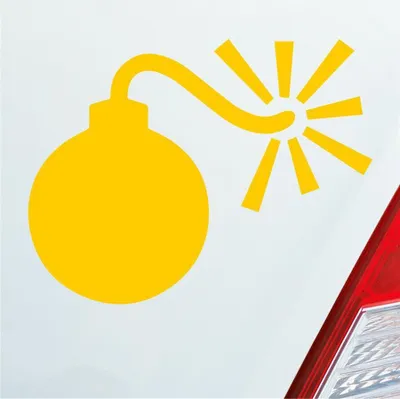 Produktbild von Auto Aufkleber Bombe Explosion Laut Speed Fast 12x9 cm Gelb Sticker Heckscheibenaufkleber