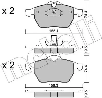 Produktbild von METELLI Bremsbeläge Satz Vorne Bremsklötze für OPEL VECTRA B (36) 22-0118-0