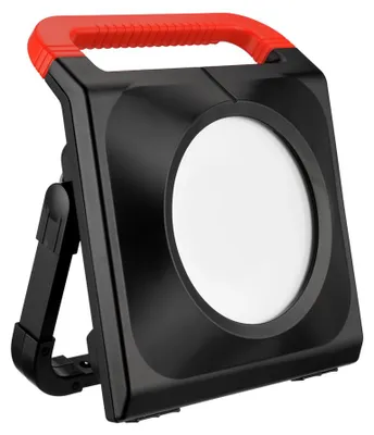 Produktbild von REV LED Fluter Arbeitsleuchte Strahler Work Schwarz IP54 50W 4700lm kaltweiß 6500K 2 x Steckdose