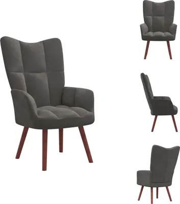 Zdjęcie produktu dla vidaXL Fotel Relax ciemnoszary aksamit - Fotel