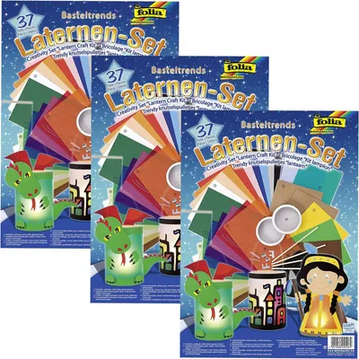 Productafbeelding van 951 Lantaarn knutselset, 37-delig. Creatieve sets, papierknutselsets. 3 creatieve sets