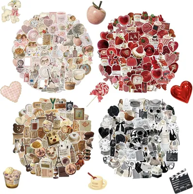 Produktbild von Vintage Aufkleber 480 Stück, 5 bis 7,5 cm, Vinyl, für Scrapbooks
