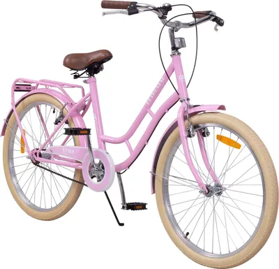 Produktbild von Actionbikes Kinderfahrrad Retrostar 24 Zoll | Kinder Fahrrad - V-Brake Bremsen - Kettenschutz - Fahrradständer - Kinderrad - 8-12 Jahre (Rosa)