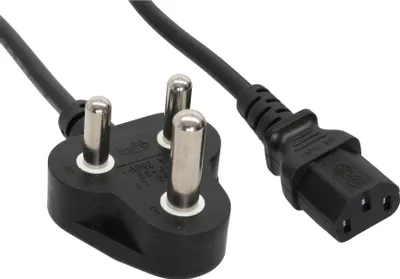 Zdjęcie produktu dla InLine B-16652R, 1,8 m, Wtyczka zasilająca typu D, C13 panel, H05VV-F, 5 A