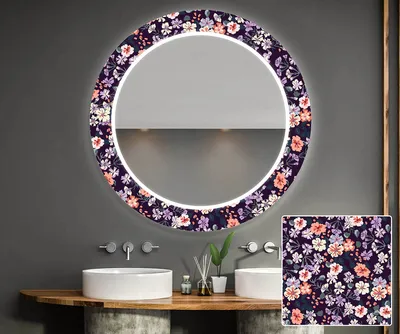 Produktbild von Artforma Runde Dekorativer Spiegel mit LED-Beleuchtung 70x70 cm - mit LED Beleuchtung - LED Farbe Kaltweiß 7000K - Individuell Nach Maß - Beleuchtet Wandspiegel Lichtspiegel Badezimmerspiegel |OUV001