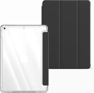 Produktbild von Smart Cover für Apple iPad 7 / 8 / 9 (2019/20/21) 10.2 Zoll Tablet Hülle Cover Schutzhülle Tasche Stand Hülle Tasche Etui Schwarz-Transparent