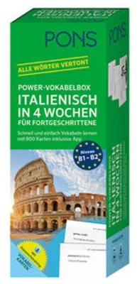 Produktbild von PONS Power-Vokabelbox Italienisch in 4 Wochen für Fortgeschrittene