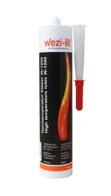 Produktbild von wezi-lit W-1200 Klebe- und Dichtungsmasse 310ml hitzebeständig bis 1200° Kesselkitt Ofenkitt