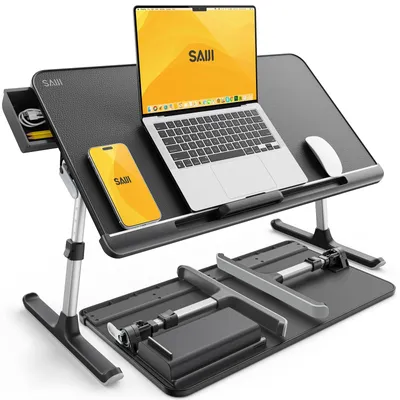 Obrázok produktu pre Prenosný stolík na notebook, s možnosťou nastavenia výšky a uhla, skladací a s zásuvkou