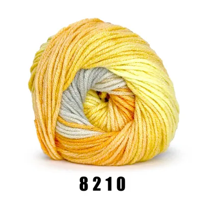 Produktbild von YarnArt Jeans Crazy 8210 orane-gelb-grau