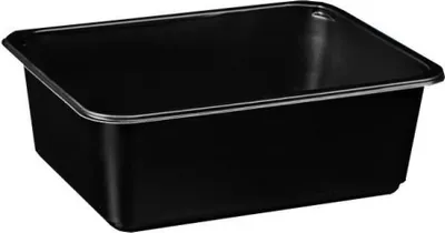 Produktbild von Mikrowellenschale Menüschale Menübox Einwegbehälter Mittagsbehälter schwarz, 1 geteilt, 2300ml, 227 x 178 x 80 mm, 320 Stück je Set