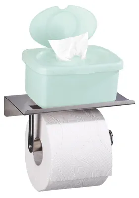 Produktbild von Toilettenpapierhalter mit Ablage, Edelstahl