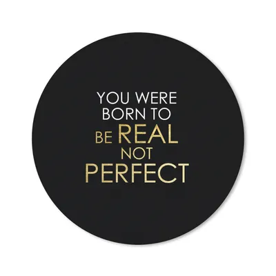 Produktbild von MuchoWow® Mauspad Mousepad Perfekt - Gold - Weiß - Zitate 20x20 cm - Mousepads - Maus Mat - Pad - Mausunterlage - Schreibtischmatte
