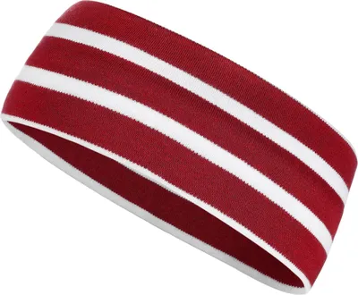 Produktbild von modAS Uni Stirnband Maritim für Kinder - Ohrwärmer zweilagig aus Baumwolle in Rotmelange-Weiß Größe 1 - bis 48 cm Kopfumfang (Kleinkind)