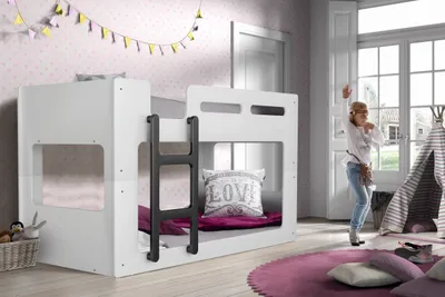 Produktbild von Vipack Luca halbhohes Bett 90 x 200 cm Liegefläche, Weiß Weiß