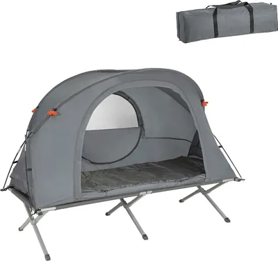 Produktbild von SoBuy OGS60 Feldbett mit Zelt Wurfzelt Feldbett 4in1-Zelt mit Campingliege Schlafsack Matratze und Zubehör Zelt