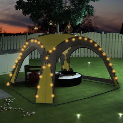 Produktbild von The Living Store Partyzelt mit LED und 4 Seitenwänden 3,6x3,6x2,3 m Grün