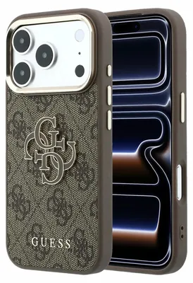 Obrázok produktu pre GuessPolyuretán4G puzdro z živice s kovovým logom pre iPhone 18 Pro Max, hnedé (57983131137)