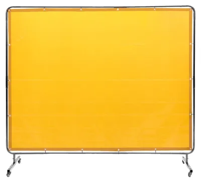 Obrázok produktu pre VEVOR zváracia clona 1,8 x 2,4 m Zváracia ochranná clona z nehorľavého vinylu Zváracia ochranná stena so 4 otočnými kolieskami a 6-stupňovou UV ochranou Zváracia deka Zváracia ochranná žltá