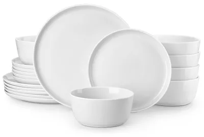 Immagine prodotto di Set di stoviglie - 18 pezzi - 6 persone - Porcellana - Bianco