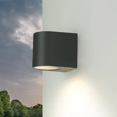 Produktbild von Moderner Wandstrahler Außen Aalborg Anthrazit GU10 IP44 Downlight Außenleuchte Haus Hof Garten