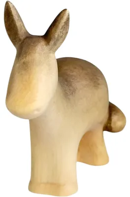 Hölzerner Esel 10 cm handbemalt Krippenfigur
