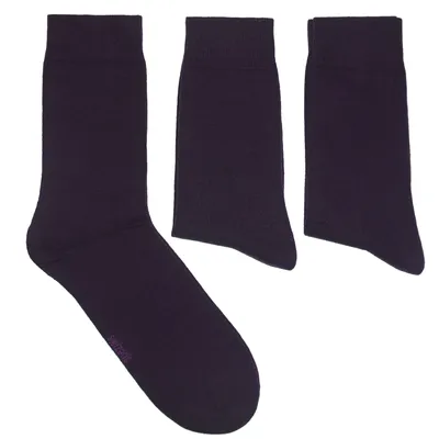 Produktbild von Herren Business Socken 3-er Pack aus Baumwolle Klassisch Aubergine Größe 39-42