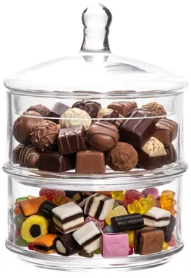 Productafbeelding van Cosy & Trendy Bonbonnière Glas - 2-laags - Ø 12 cm