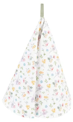 Produktbild von Clayre & Eef Geschirrtuch Ø 80 cm Weiß Grün Baumwolle Blumen