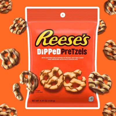 Produktbild von Reese’s Dipped Pretzels 120g | Knusprige Brezeln mit Erdnussbutter & Milchschokolade | Süß-salziger Snack + Heartforcards Versandschutz