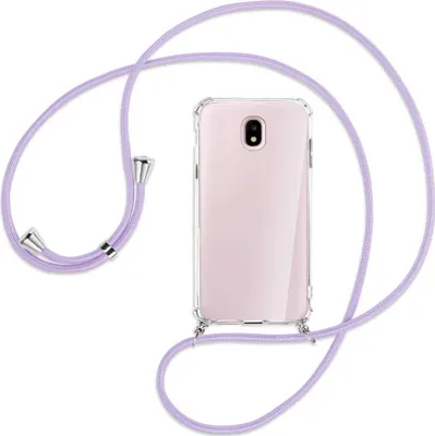 Produktbild von Handykette Backcover-Schutzhülle mit Band (Metall silberfarben) für Samsung Galaxy J5 2017 - violett