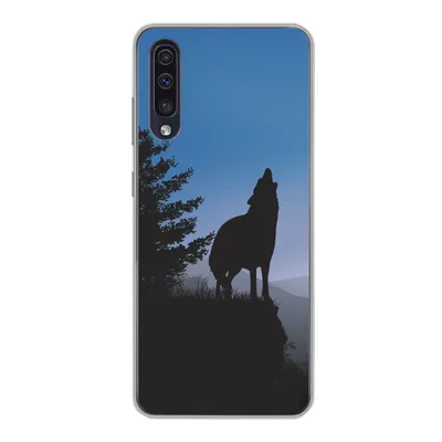 Produktbild von MuchoWow® Handyhülle Schutzhülle Hülle für Samsung Galaxy A30s Wolf - Bäume - Scherenschnitt Silikon Softcase Handy Hülle - Karteninhaber