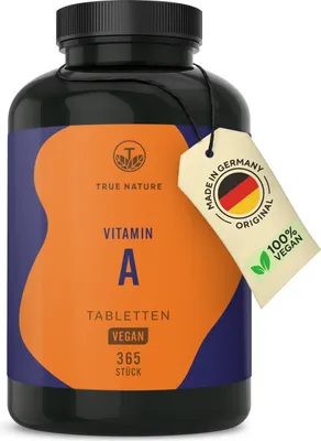 Produktbild von Vitamin A - 365 Kapseln Hochdosiert - Vegan - (1 Jahr Vorrat ) - TRUE NATURE®