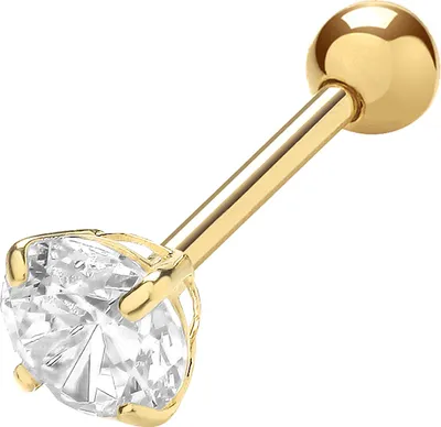 Productafbeelding van Oorbellen van cartilage, uniek ontwerp, voor dames, goud 375/1000 met zirconiumoxide - 4mm * 4mm; TRS35052