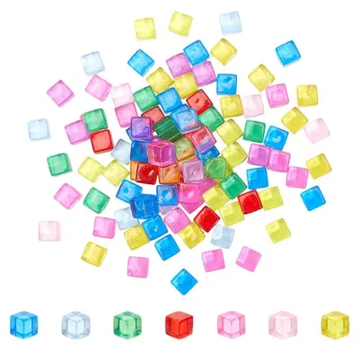 400 Acryl-Miniwürfel 8 mm bunt für Brettspiele & DIY