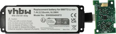 Produktbild von vhbw Akku Ersatz für Bose 088796, 088789, 080841, 088772 für Lautsprecher Boxen Speaker - Inkl. Leiterplatte (2230 mAh, 7,4 V, Li-Ion)