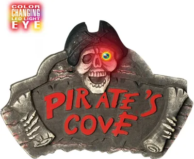 Produktbild von SCHILD PIRATENBUCHT MIT FARBWECHSELNDEM LED AUGE 51x34 cm