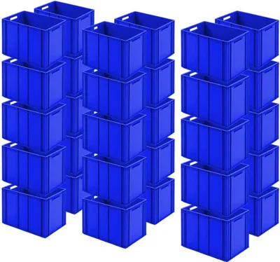 Produktbild von 30 Eurobehälter m. 2 Durchfassgriffen, blau, Boden verrippt, LxBxH 600x400x420 mm