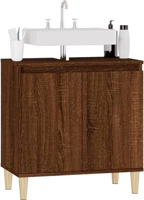 Immagine prodotto di Mobile da bagno con lavabo sottopiano, modello a colonna, 33x58x60 cm