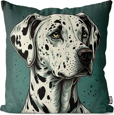 Produktbild von VOID Dalmatiner Illustration Hund Kissenbezug Kissenhülle sofa couch wohnzimmer dekoration wasserfest Outdoor Garten Kissen bezug deko
