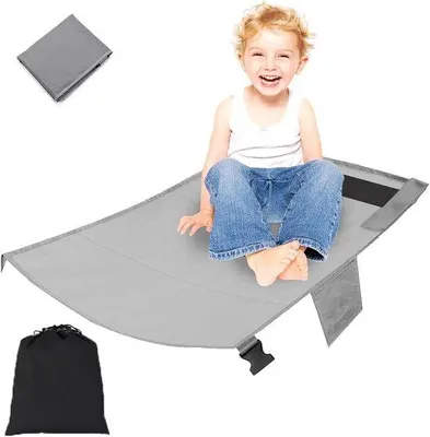 Image de Repose-pieds pour enfants en avion - Extension de siège compacte pour enfants et jeunes enfants - Gris - 79 x 44 cm