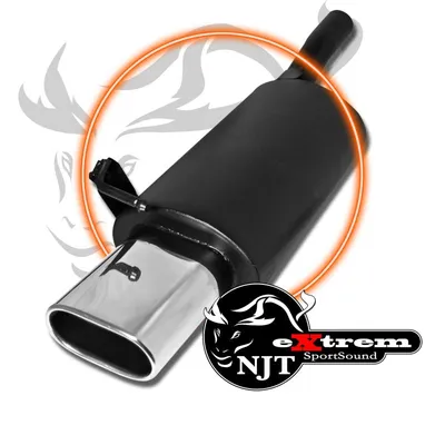 Produktbild von Sportauspuff Auspuff Edelstahl Endschalldämpfer oval schräg Audi A3 8L VW Golf 4 Beetle Seat Leon 1M