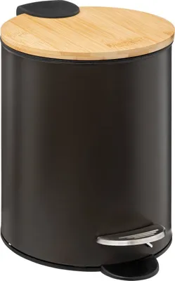 Produktbild von 5five Simply Smart Abfalleimer Modern Color Soft Close, Kosmetikeimer, Metall, Bambus, Karbongrau, 3 Liter, 174572F