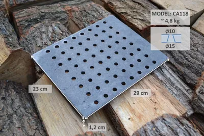 Obrázek produktu pro SEZAM rošt na kamna 29 x 23 cm litinový litinový rošt s otvory krbový rošt čtvercový rošt na popel stolní rošt na kamna rošt na kamna krbový rošt