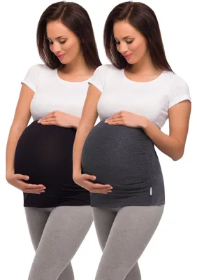 Image de Ceinture de grossesse Be Mammy pour femmes 04, lot de 2 (noir + mélange foncé, taille M)