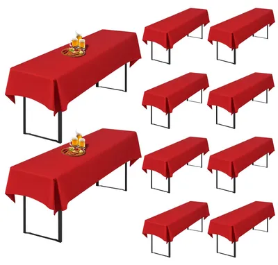 10er-Set Biertischdecken Polyester 100x250 cm rot