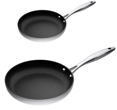 Bratpfannen-Set 20+26 cm, Edelstahl, Antihaft, Induktion, ofenfest